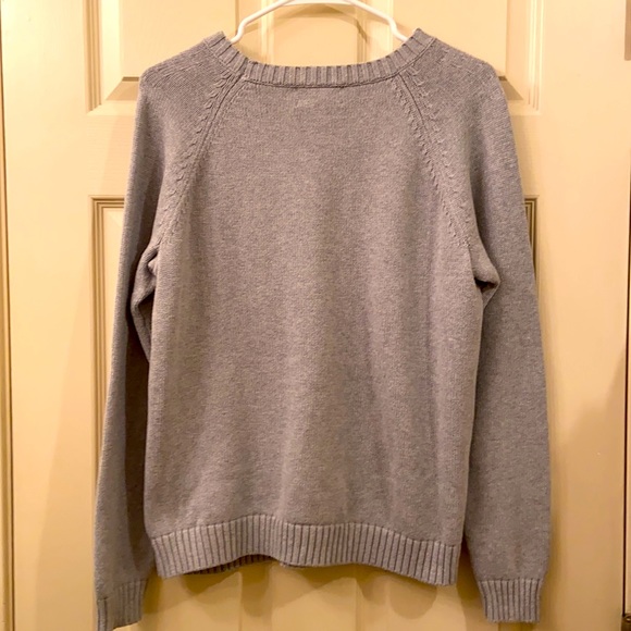 #20 Lands’ End Drifter Sweater Grey Weave Knit WM SZ XL (18) NICE!🥰 - Picture 7 of 11